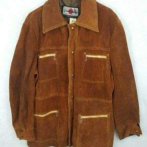 Vtg Great Things Heavy Suede Leather jacket M L
